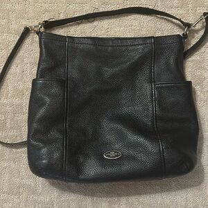 Coach black leather bag